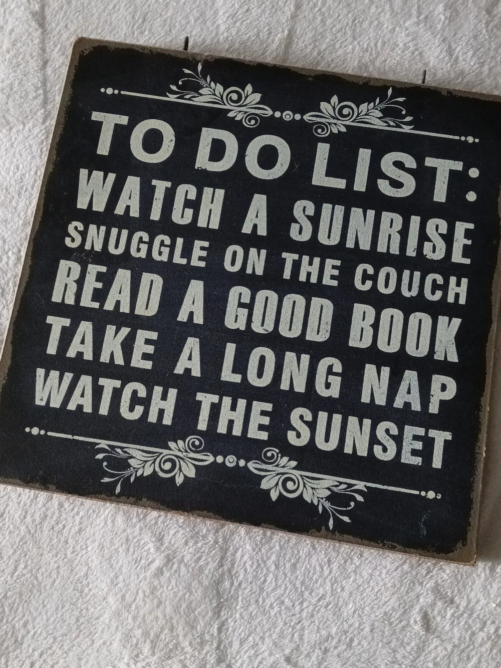 To Do List Wall Sign in Black & Cream - Rustic Home Wall Decor